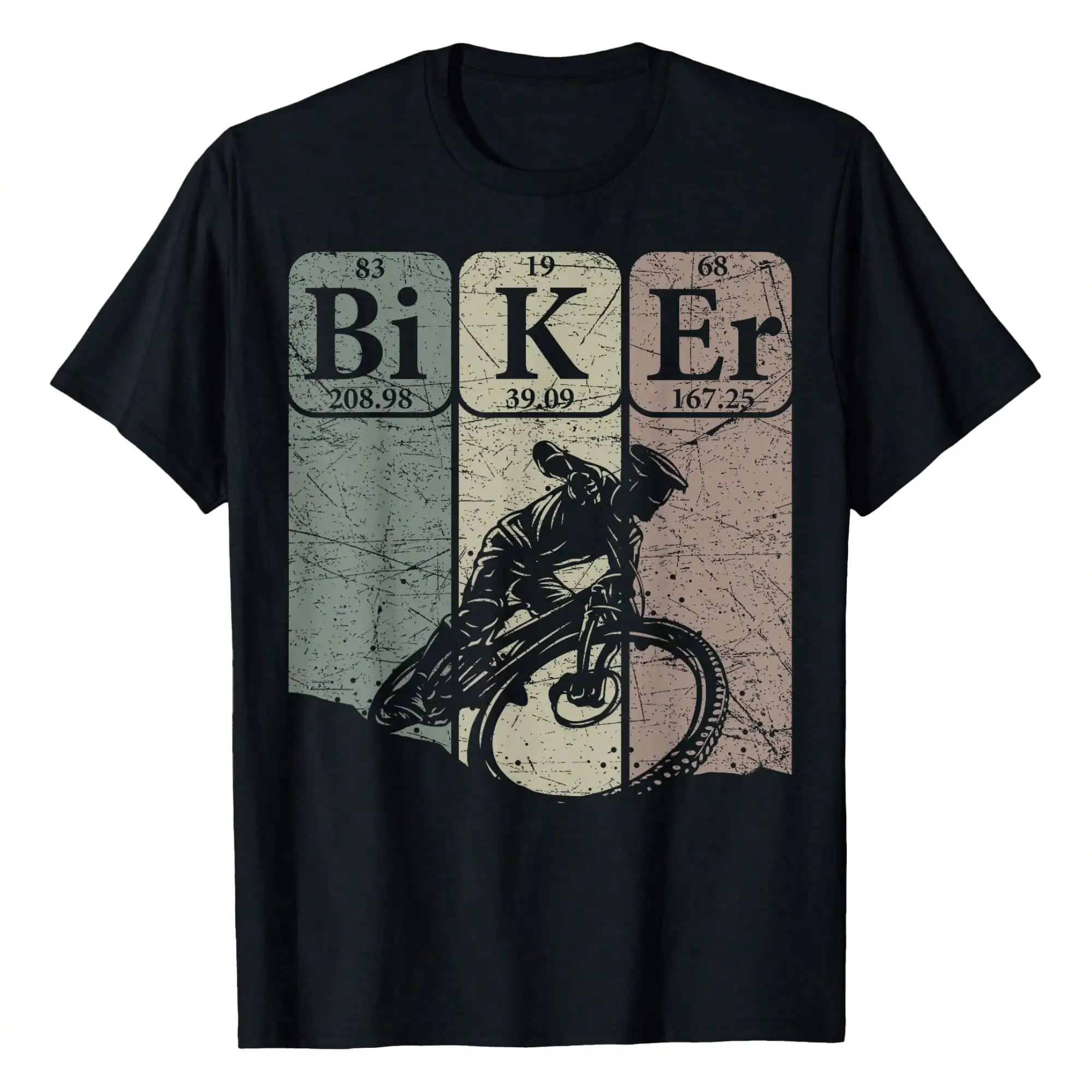 

Mountain Biker Periodic Table Elements MTB Bike Nerd Vintage T-Shirt Tees Short Sleeve Casual Women T Shirts 100% Cotton Tee Sh