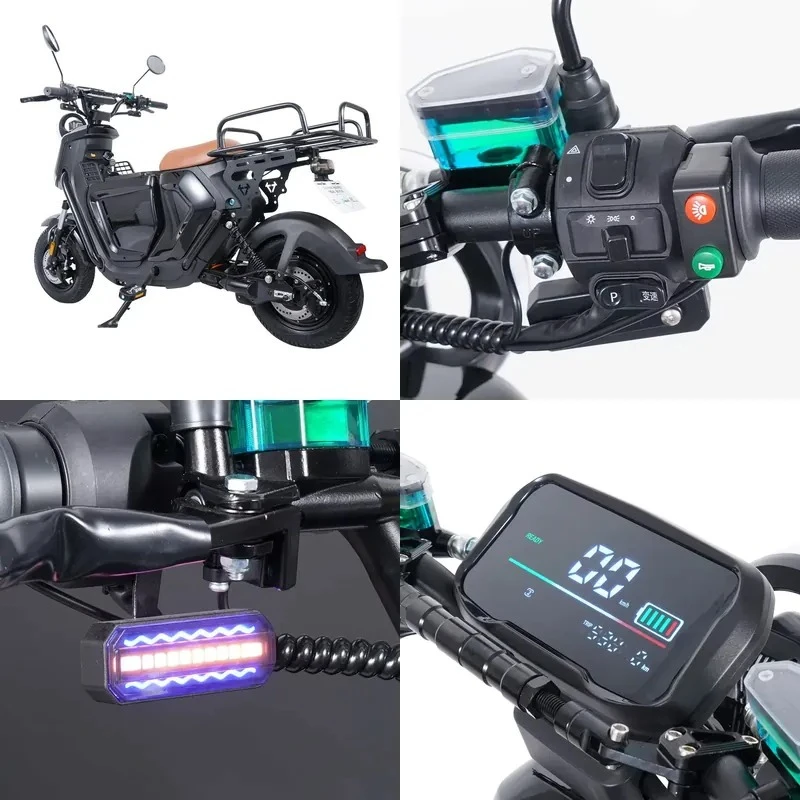 

Electric Bike with 50Ah*2 Dual Battery 48V 100Ah 800W Motor Disc Brake Full Suspension 185KM Long Range Delivery Cargo Bike