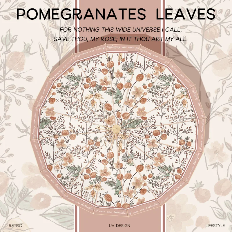 16-bone kleur lijmparaplu, verdikte opvouwbare paraplu, zonnescherm voor dames, zonnig of regenachtig, bescherming tegen de zon