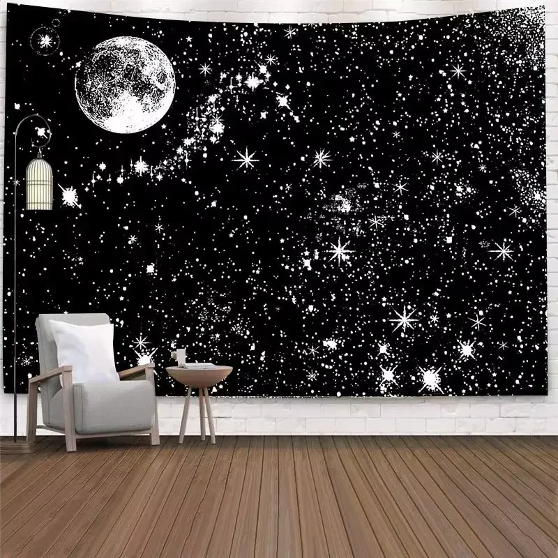 غامض الكون السماء المرصعة بالنجوم الفضاء تريبي الجدار الشنق مخدر ستار المفروشات لغرفة النوم قماش صوفي السجاد نسيج المنزل