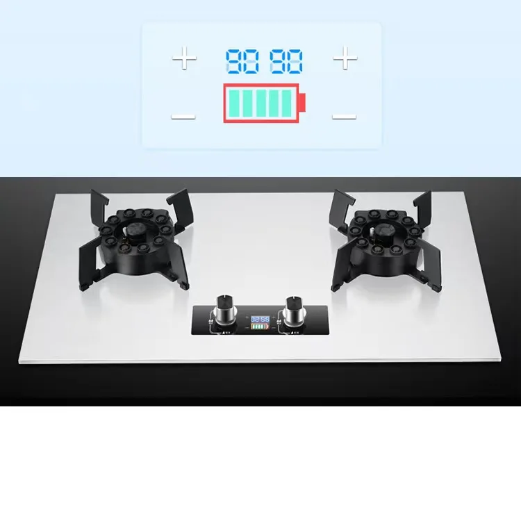 ปุ่มลูกบิดท็อปโต๊ะขอบโลหะ แก๊สธรรมชาติ / เตาแก๊สสองหัว