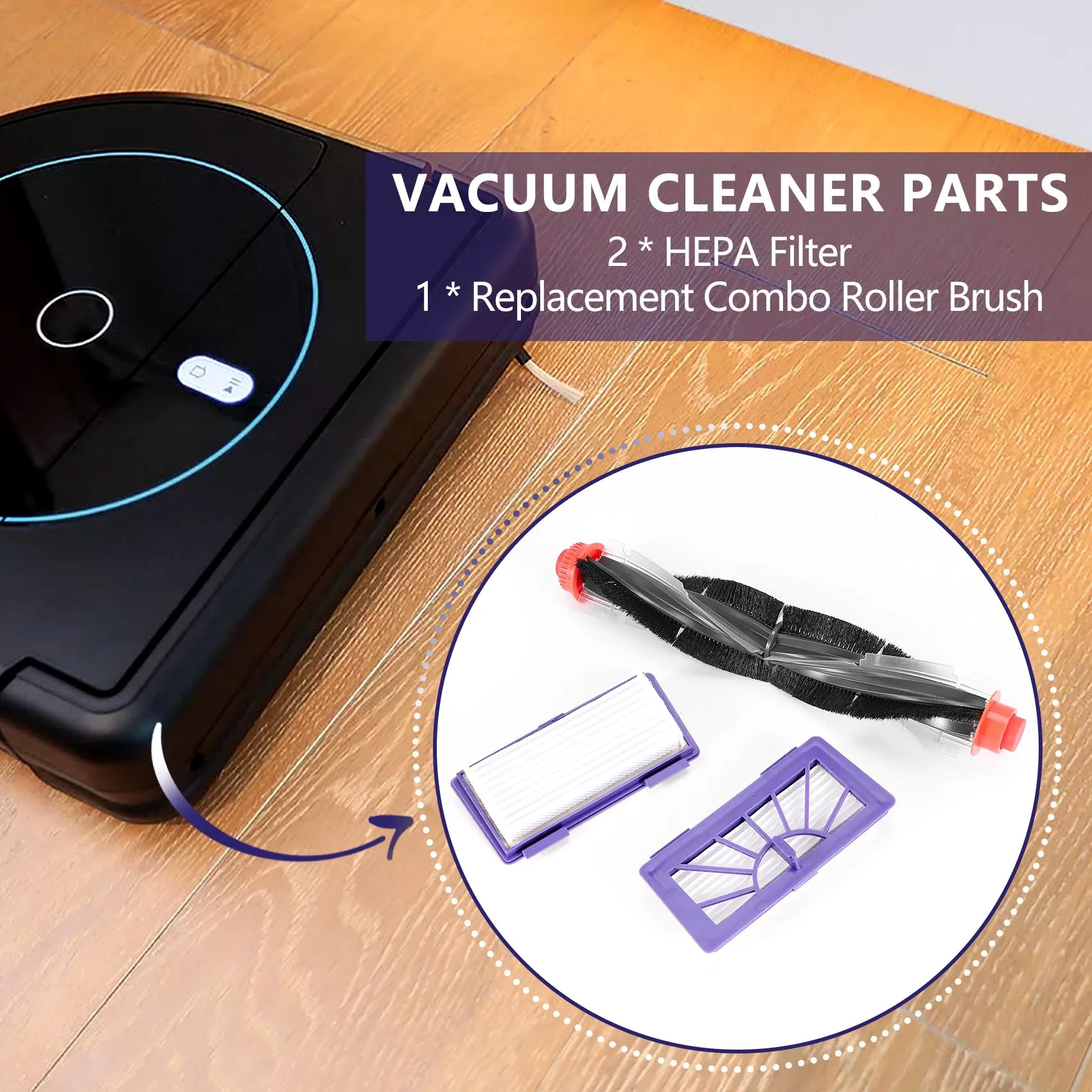 1 stücke ersatz combo roller pinsel + hepa filterx2 für neato XV-21 xv signatur pro XV-11 XV-12 XV-15 gekrümmten combo roller bürsten
