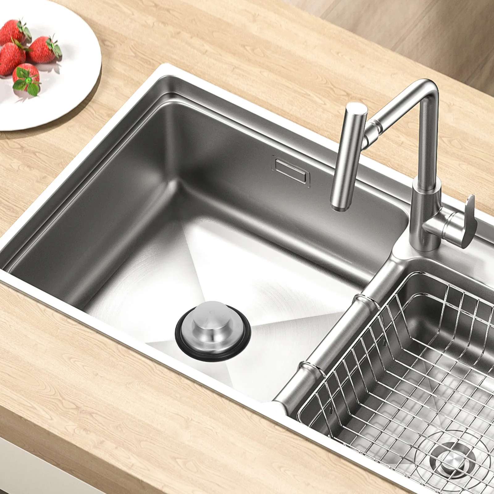 

Sink Plug Stopper Kitchen Drain Plug for Garbage Disposal Secure Fit No Slip Easy Clean Versatile Use in Sinks and Dishwashers