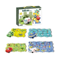 Children's Toys Multi-Functional Puzzle Railroad Cars Diy Mini Road Signs Assembled Toys Boys Girls Educational Toys Set Gift