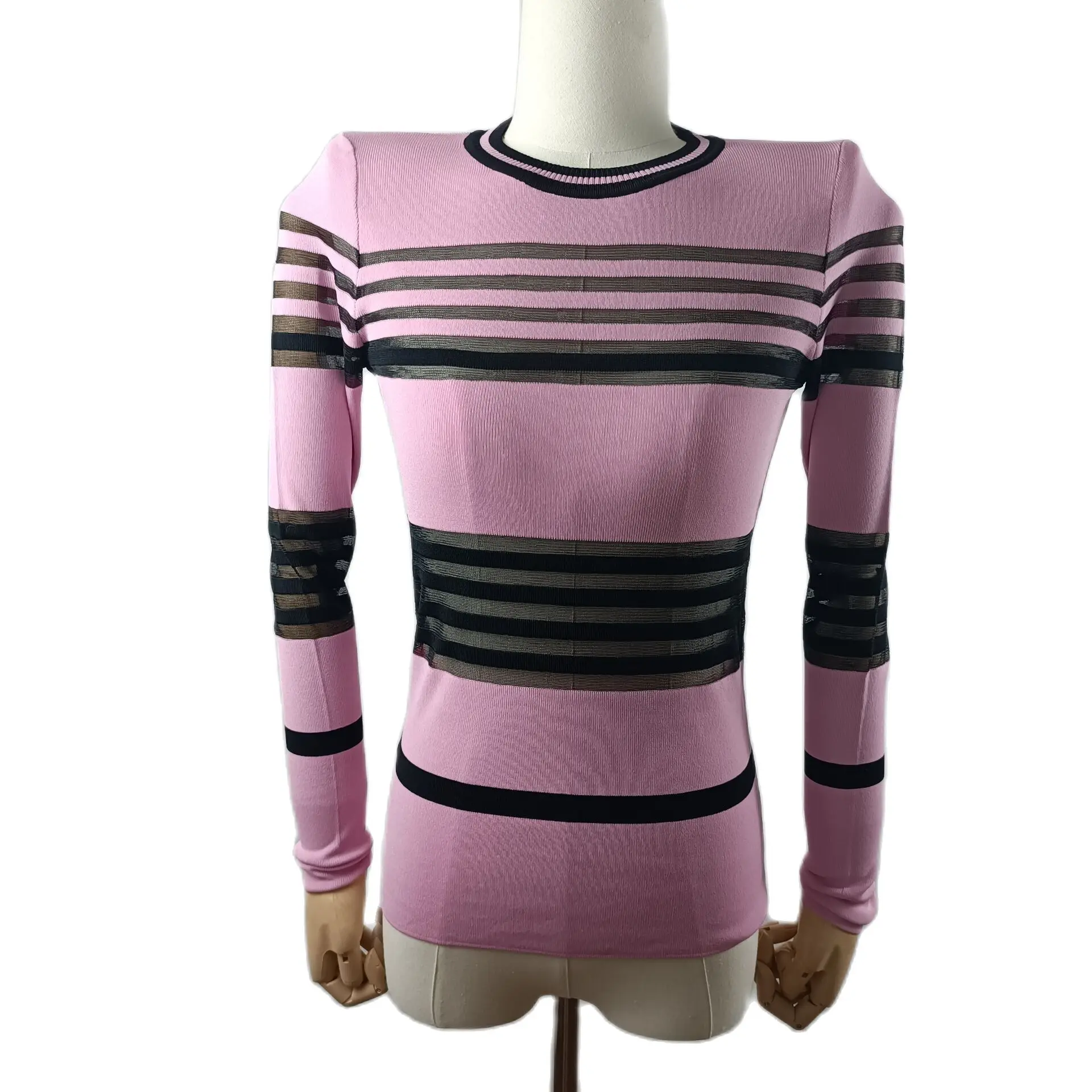 Gestrickte Bluse Pullover Hombre Mode Pullover Elastische Stricken Damen Jumper Striped Pullover SweatyRocks Moschino Pullover