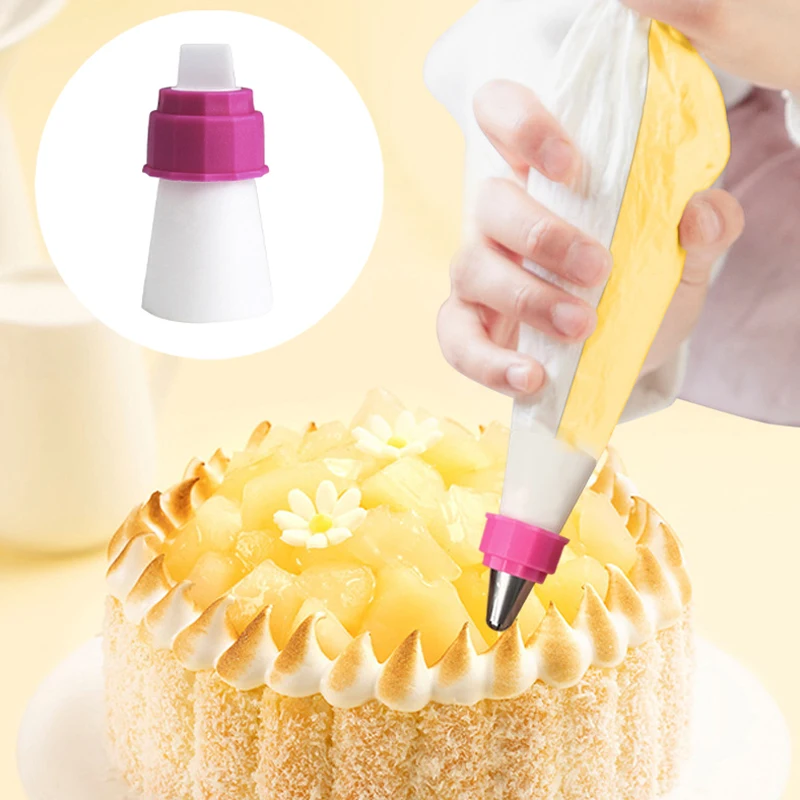1/3/5 Uds. Bolsas para tuberías de crema de doble Color, convertidor de bolsas para tuberías, acoplador de crema esencial, herramientas de decoración para hornear, herramientas de postre