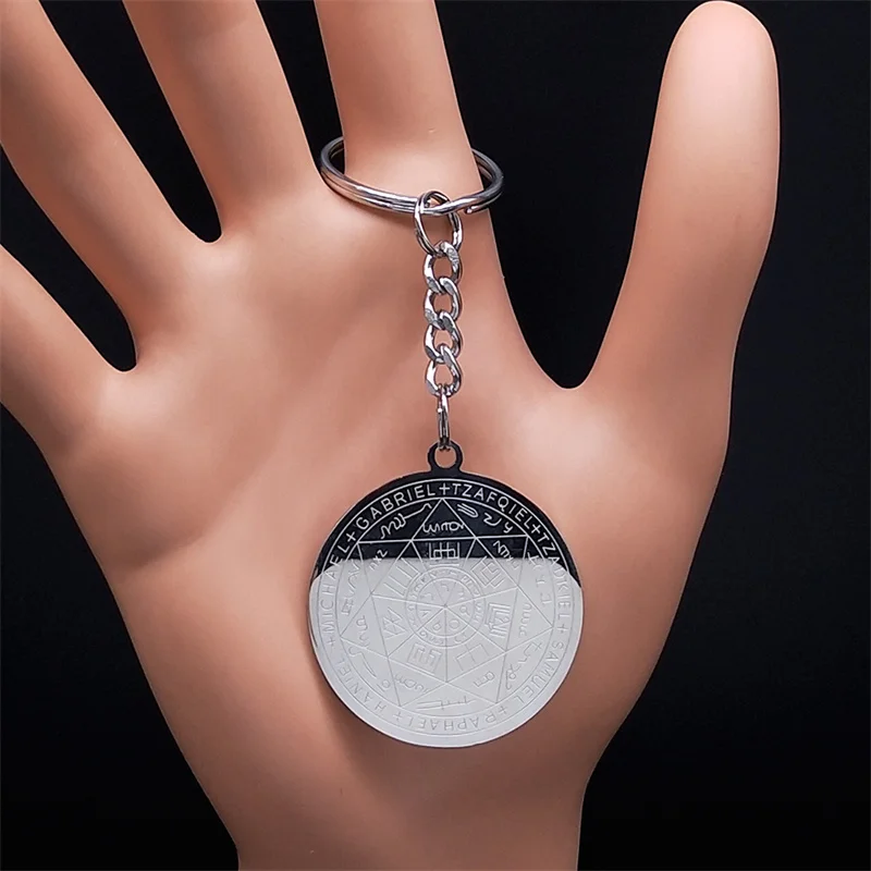 Zeven Aartsengelen Amulet Rvs Kettingen Mannen Zegel van Solomon Talisman Ketting Bescherming Sieraden kraag hombre N1162S2