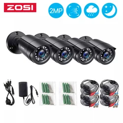 ZOSI-cámara de seguridad CCTV para exteriores, dispositivo de vigilancia con visión nocturna de 80 pies, lente de 1080mm, 24 LED IR, 3,6 P