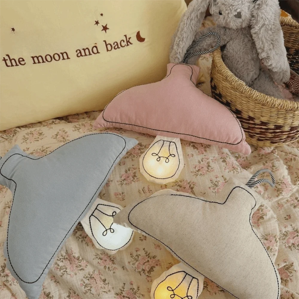 Cute Cotton Bedroom Nightlight USB Rechargeable Three-color Adjustable LED Bedside Lamp Feeding Lamp for Home Decoration