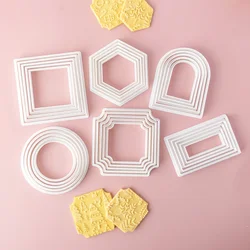 Geometric Shape Cookie Cutter Round Square Arch Fondant Cookie Cutting Tool Biscuit Cutters Mold Baking Cake Decorating Supplies