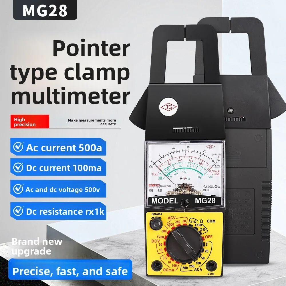 MG28 Clamp Meter Current and Voltage Pointer Ammeter AC 500A Multi-function Multimeter