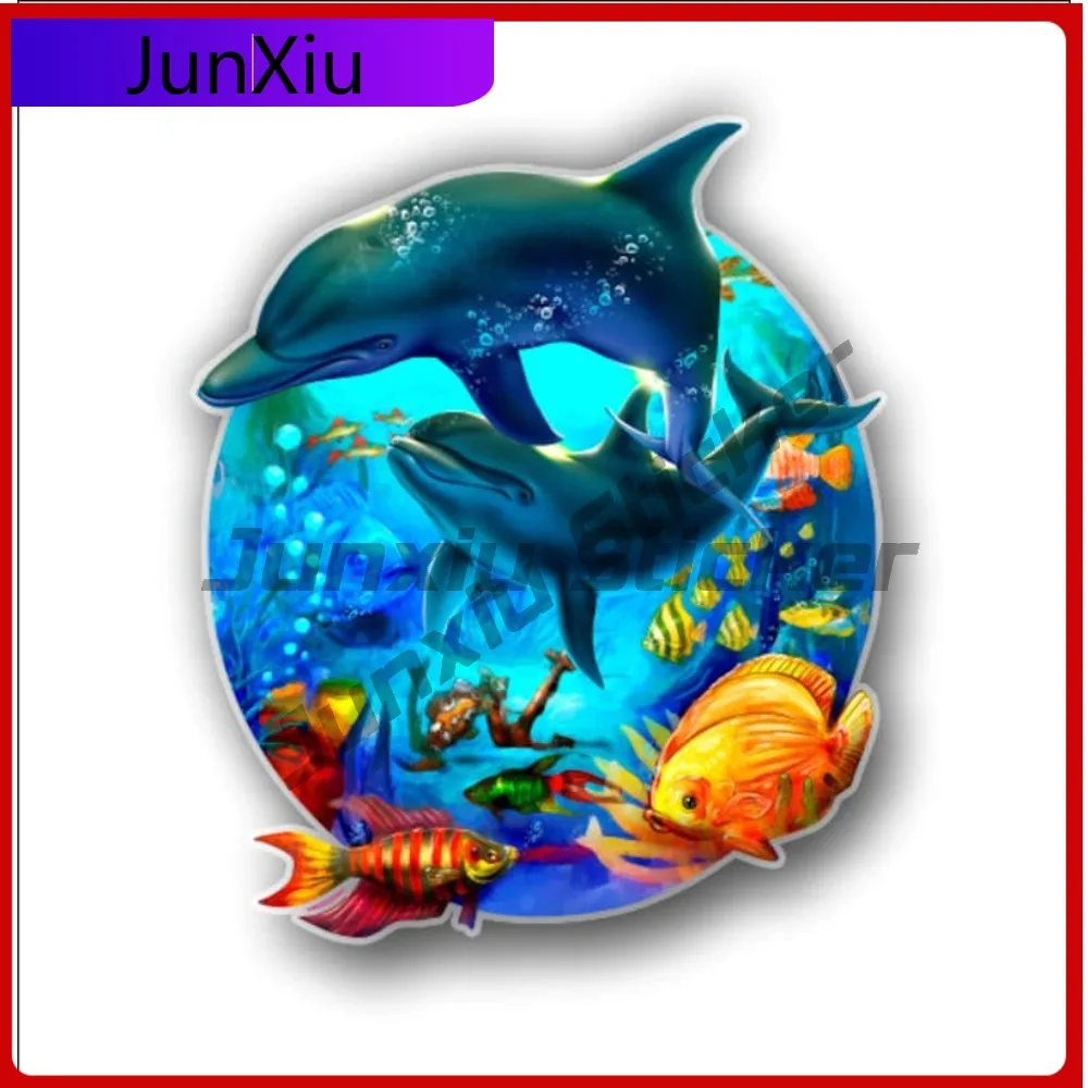 

Dolphins Tropical Fish Sticker Car Bicycle Skateboard Laptop Rv Camper Windows Decal Waterproof Scratch-proof Exterior Adventure