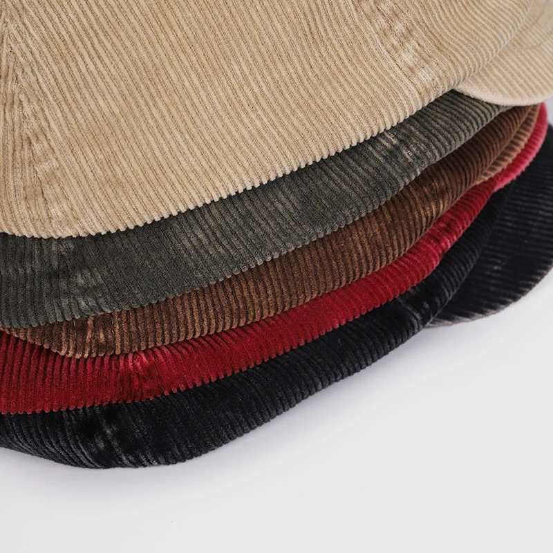 Retro Newsboy Caps Men Octagonal Hats Spring British Women Painters Caps Cotton Corduroy Berets Gorras Causal Hats for Female