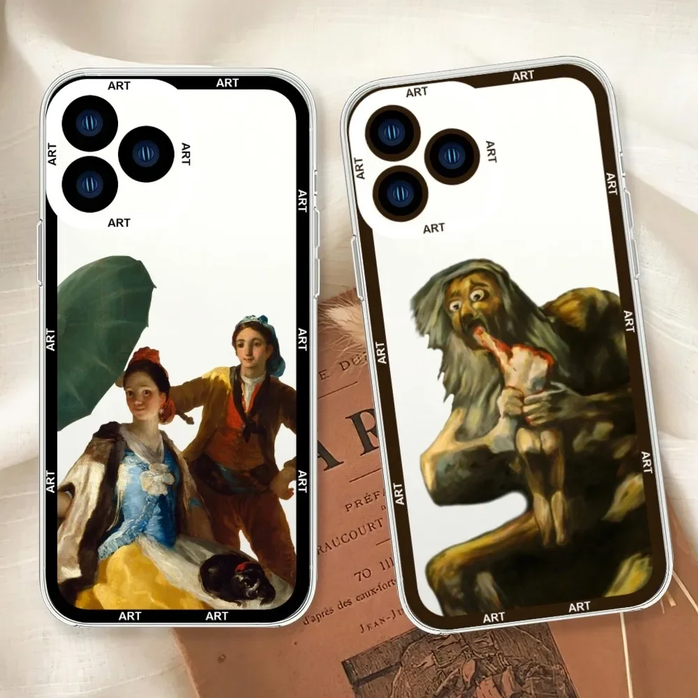 Francisco Goya Van Gogh Phone Case For iphone 11 12 13 14 15 Mini Plus Pro Max Transparent Shell