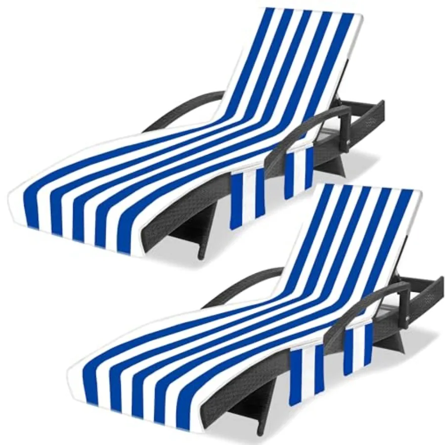 

Чехол для шезлонга, чехол для пляжного кресла, комплект из 2 штук, чехол для шезлонга с 3 карманами для бассейна, пляжа, сада, двора, улицы