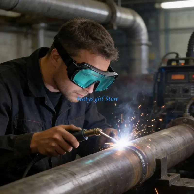 C7AB Welding Eye Protections Glasses Soft PU Frame High Lens For Various Work Environment Professional Goggles