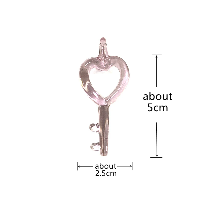 Cute Mini Clear Heart Shaped Key Charm Glass Pendant Creative Handmade DIY Craft Supplies Perfect Wedding Valentine's Day Gift