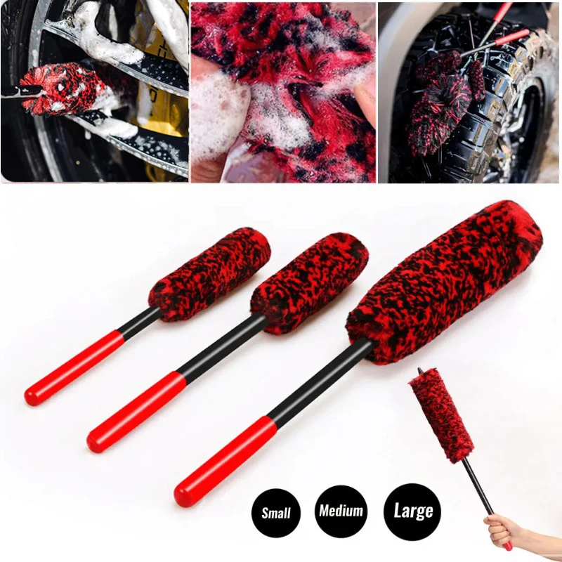 

Car Wheel Woolies Plush Soft Alloy Wheel Cleaning Brush Detailing Brushes For Auto Motorcycle Maintenance Care Clean Tool