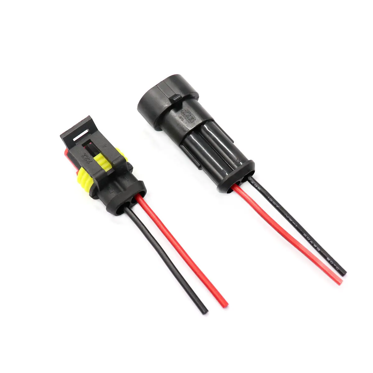 

10Pairs Waterproof 2-Pin Electrical Wire Terminal Connectors Sealed Joint Dustproof Wire Plugs for Car Motorcycle Wiring 10A