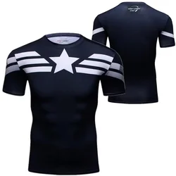 2024 new summer parent-child T-shirt, Captain America, fashionable casual short sleeved, 3D printed pattern family clothing