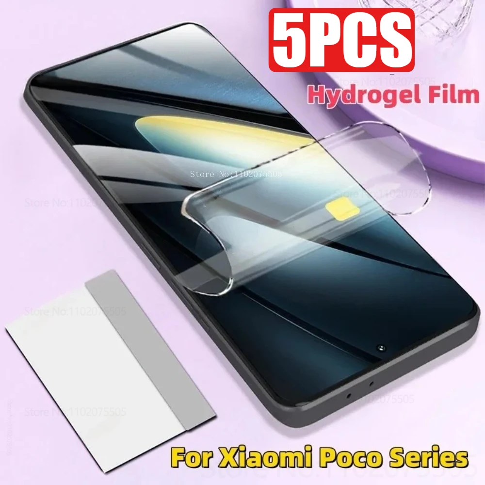 

5Pcs Soft Film Water Gel Film for Xiaomi Poco F7 F7 Ultra F7 Pro F6 Pro HD Hydrogel Film for Xiaomi Poco F5 Pro F3 GT F4 GT F2