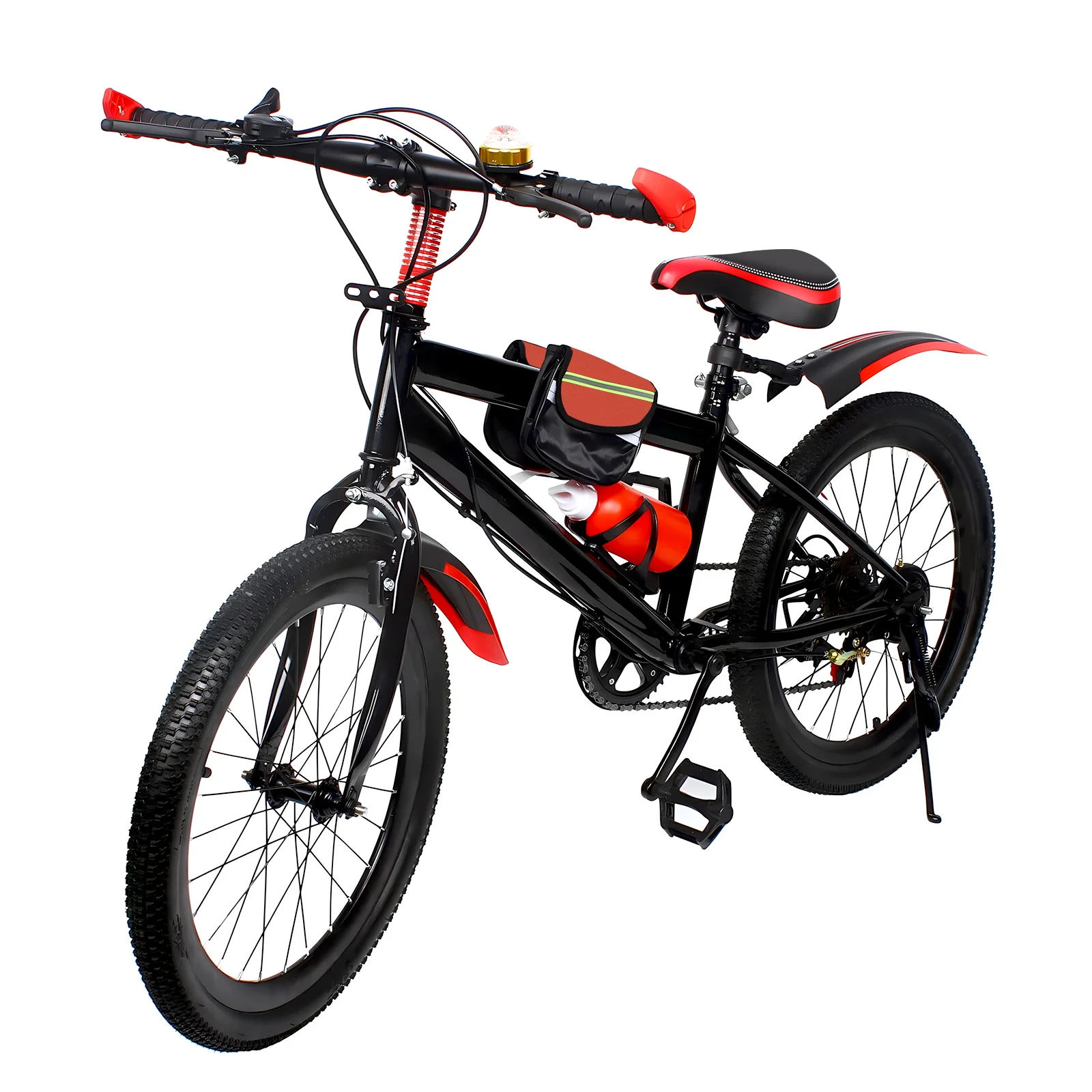 20 "7 snelheden mountainbike kinderfiets dubbele schijfremmen unisex kinderfiets in hoogte verstelbaar MTB jongens meisjes fiets