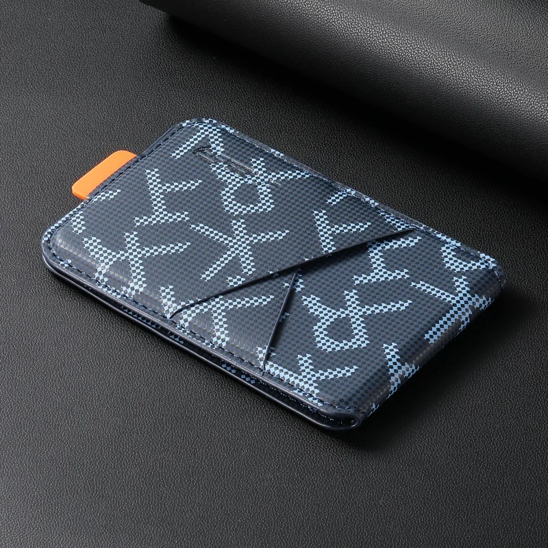 Luxuriöses Camo-Muster Kunstleder für MagSafe Kartenhalter mit Ständer für iPhone Samsung Serie RFID Anti-Skimming Geldbörse – Detail 7