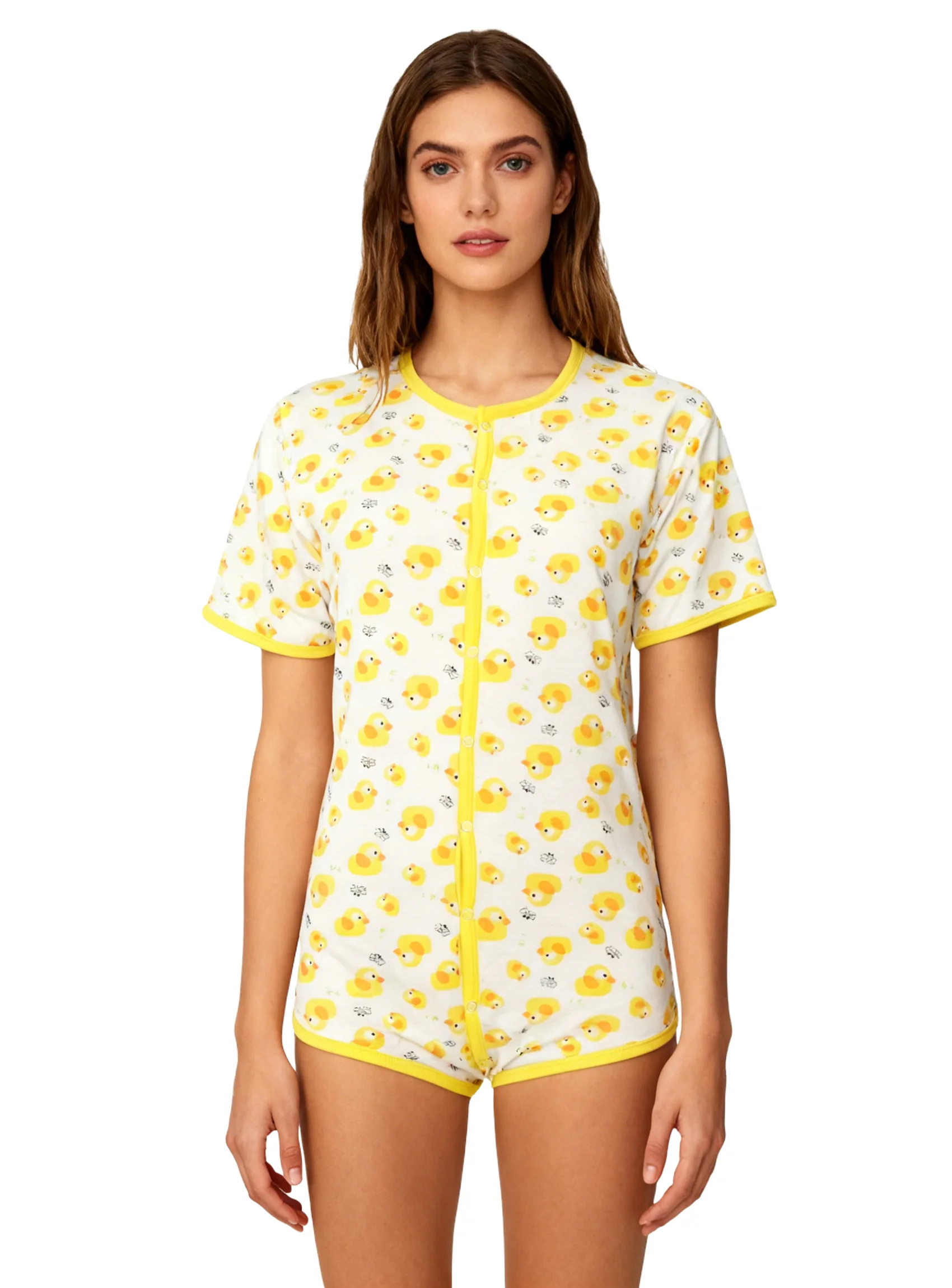 

Боди «Желтая утка» с защелками спереди/комбинезон для взрослых/комбинезон для взрослых/одежда abdl