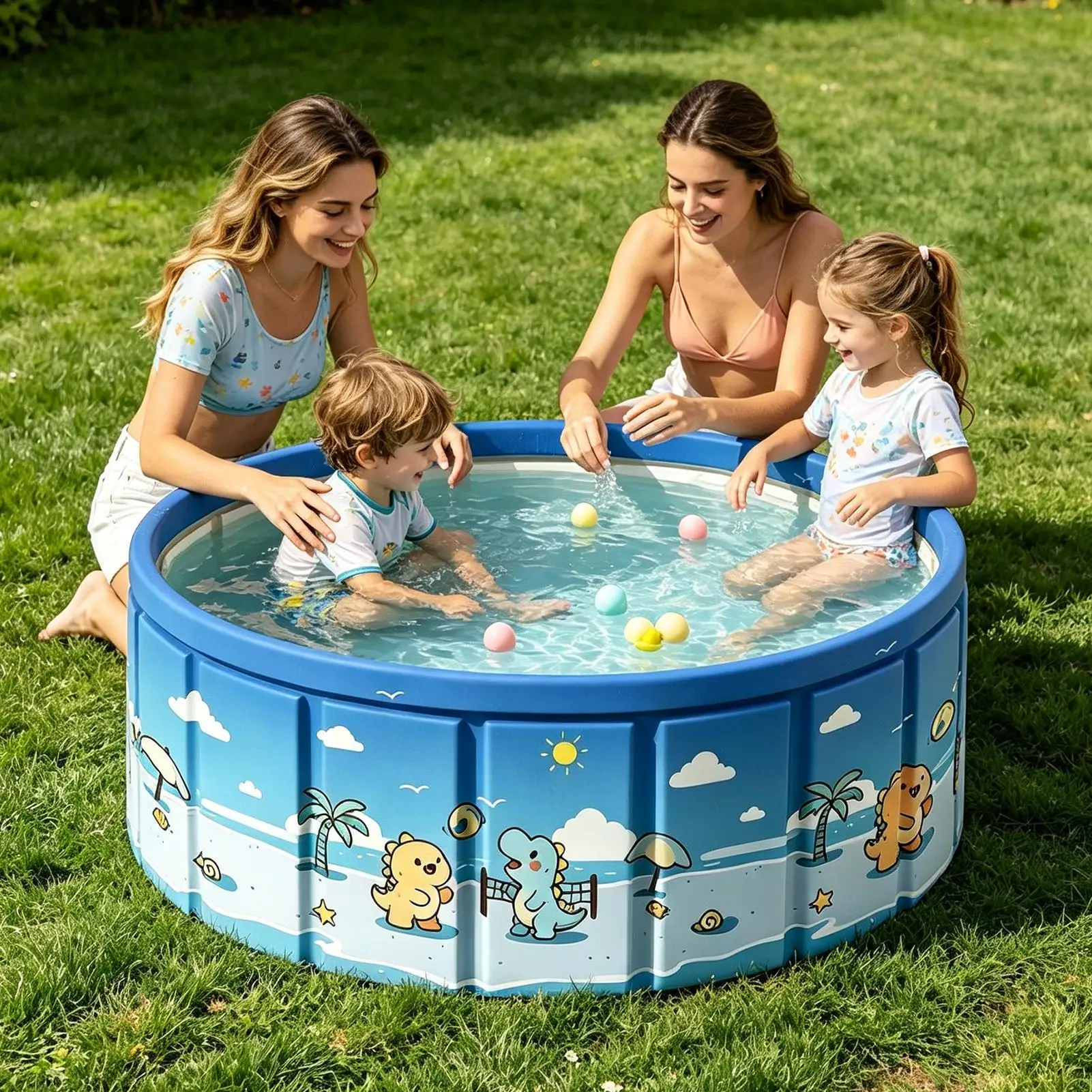 折りたたみ式プール-屋外浴槽-排水パイプ付き-滑り止め加工-キッズプール-夏用-ビーチ-湖-公園-自宅-庭-裏庭-パティオ-休暇用