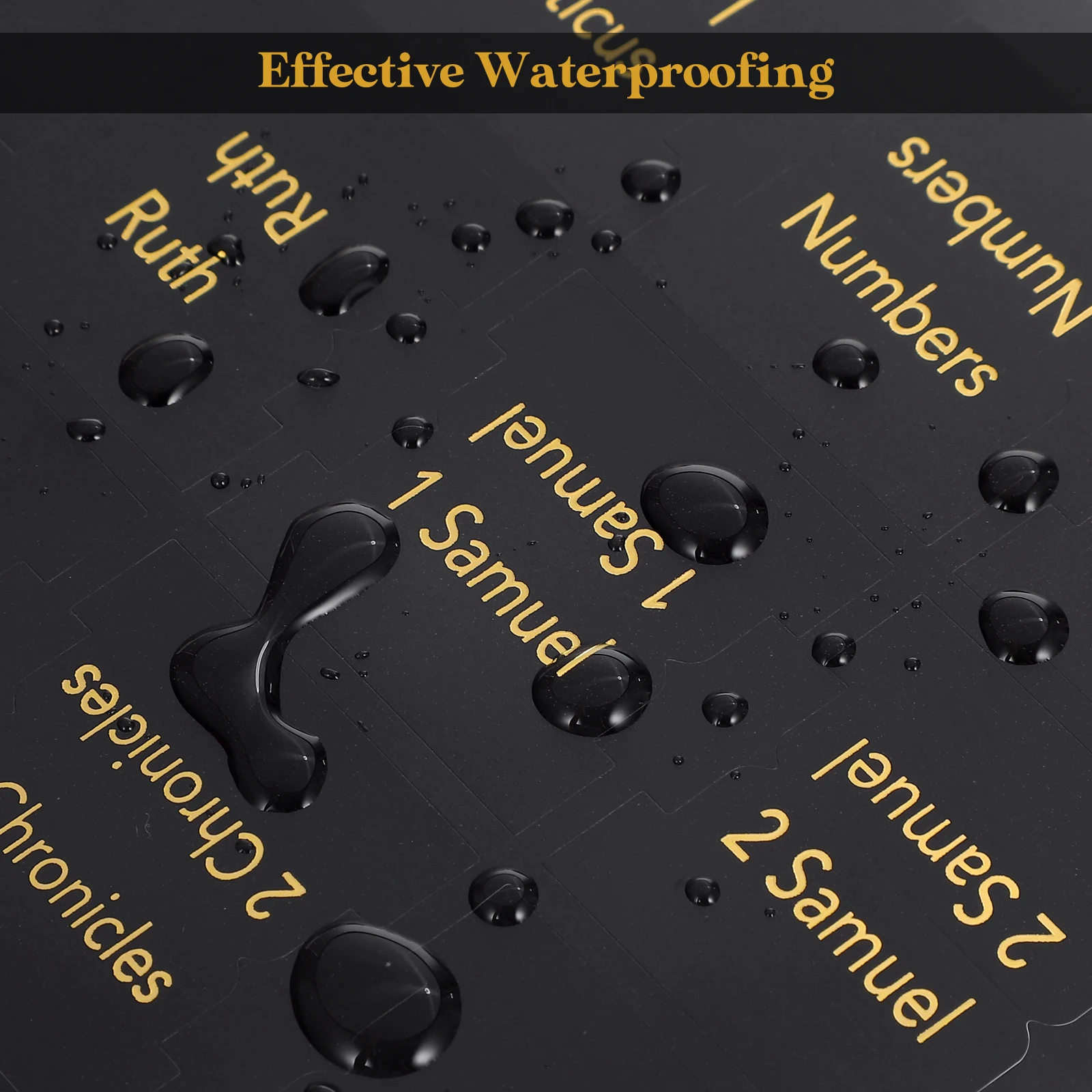 5 Sheets Black Gold Bible Index Tabs Waterproof Removable Stickers Book Tabs Page Markers Memo Pad Study Supplies Label