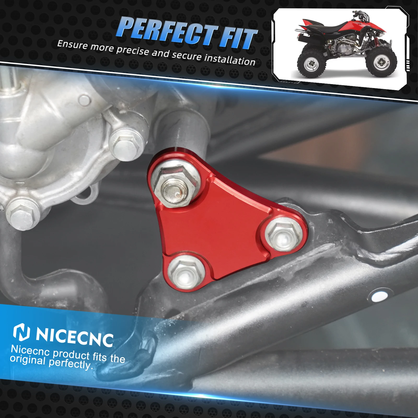 

NICECNC TRX450R Engine Mount Brackets For HONDA TRX 450R 450ER TRX450ER 8MM Thickened Aluminum 50351-HP1-600 ATV Accessories