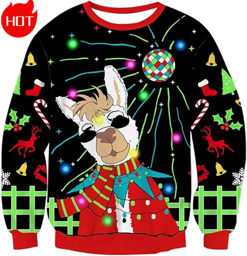 

3D Xmas Printed Sweatshirts Mens Ugly Christmas Sweater Funny Fashion New In Sweaters Ugly Sweaters Christmas Jumper Men Clothes