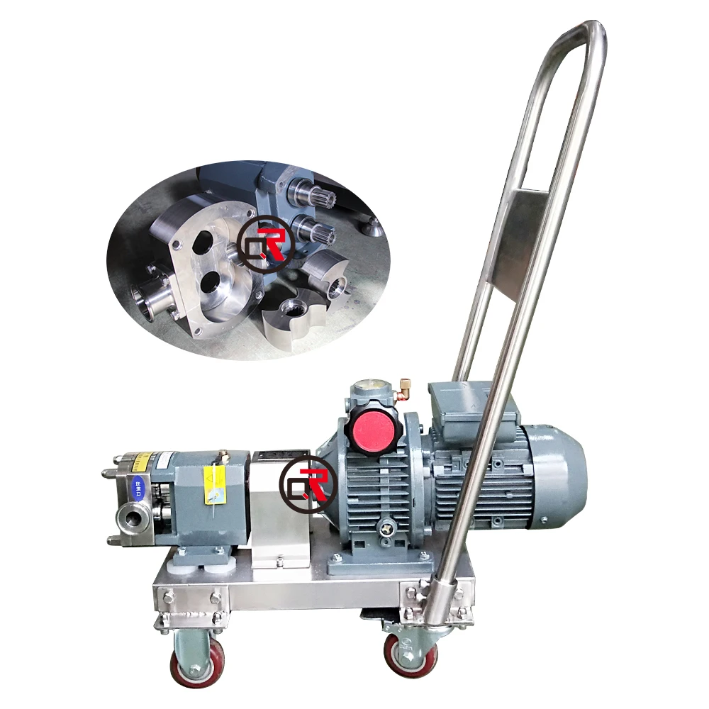 High Viscosity Medium Food Grade Hot Sale High Viscosity Sanitary Stainless Steel Rotary Lobe Pump For Cosmetic Cream Honey