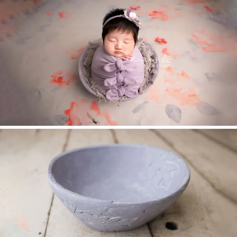 Newborn Photography Props Baby Boy Girl Posing Creative Shape Round Basin Studio Infant Photo Container Decoration