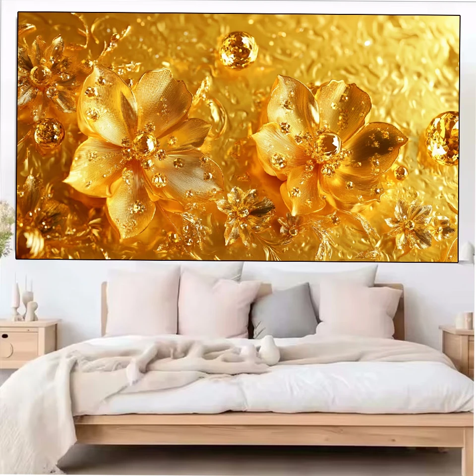 

New Large Size 5DDIY Diamond Painting Gold Flower Diamond Rhinestone Mosaic Embroidery Set New Series 2025 Wall Decoration