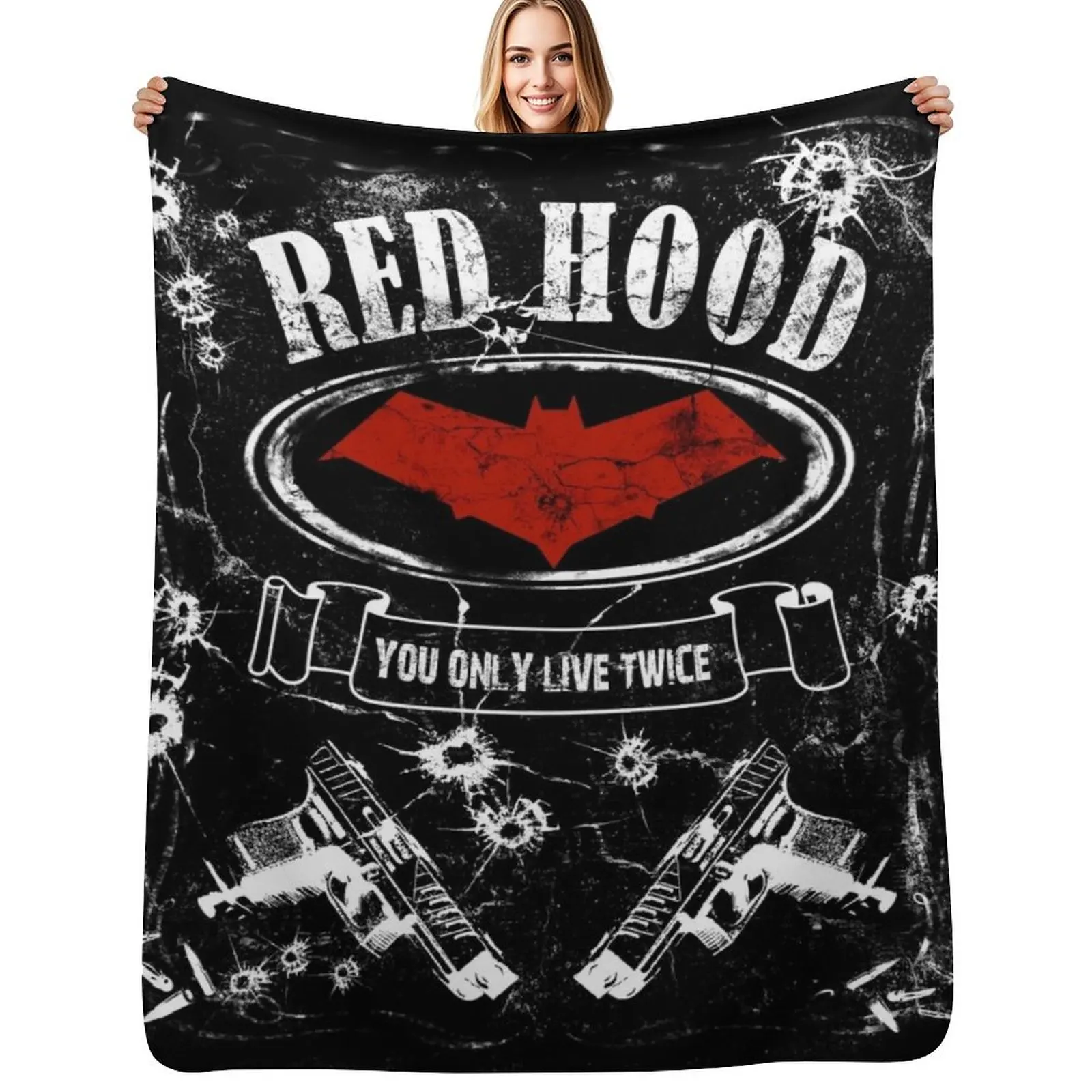 Red Hood - label whiskey style Throw Blanket Soft Warm Blanket Gift for Grandparents