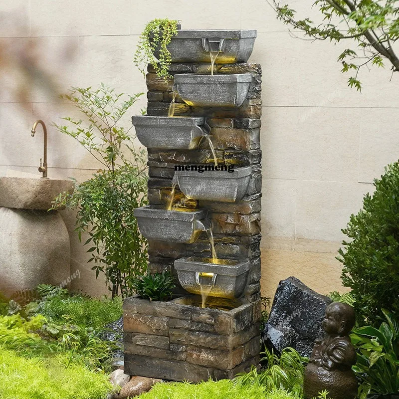 

Chinese Rockery Flowing Ornaments Circular Fountain Water Scenery Living Tea Room Decoration