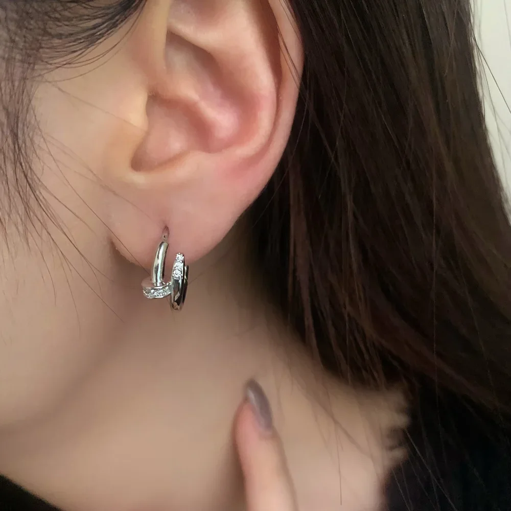 2024 Design Classic 3 Color Snake Shaped Micro Set Zircon Hoops Earrings Luxury Jewelry Accessories for Women at Wedding Parties image 2