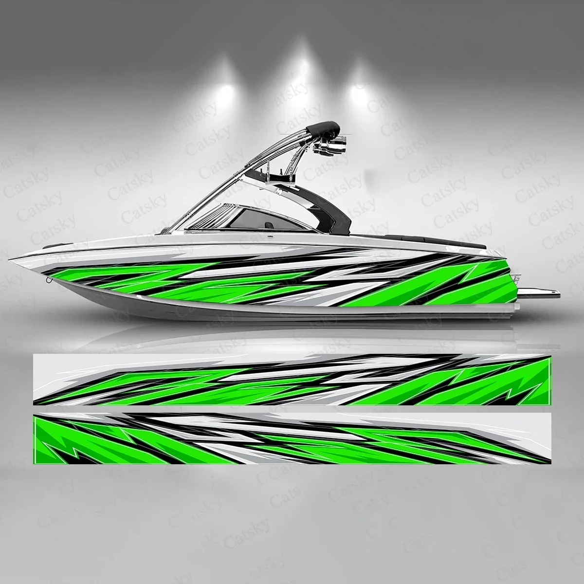 Abstract Tribal Stripes Boat Sticker Fashion Custom Fish Boat-Sticker Vinyl Waterproof Boat Wrap Graphic Boat Wrap Decal