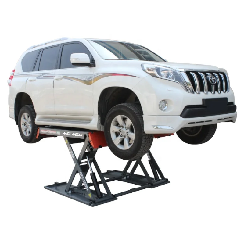 Portable Mid Rise Hydraulic Scissor Car Lift Vehicle Ramp Car Lift 1.2M High 4T Capacity Waterproof Car Lift For Outdoor Use