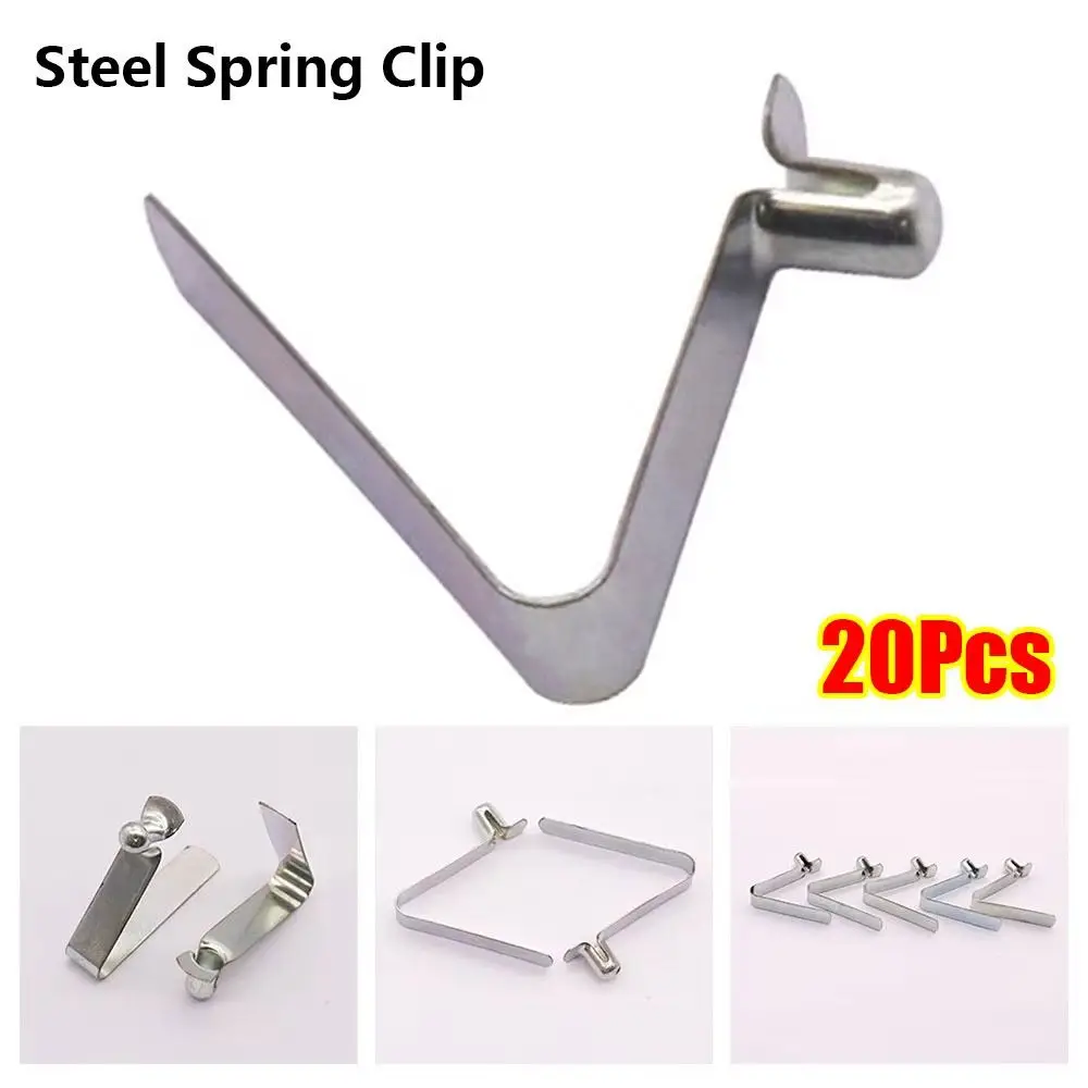 20Pcs 5mm Steel Spring Clip Manganese Steel Nickel Plated Tube Positioning Clip Silver Single Pin Snap Locking Clip