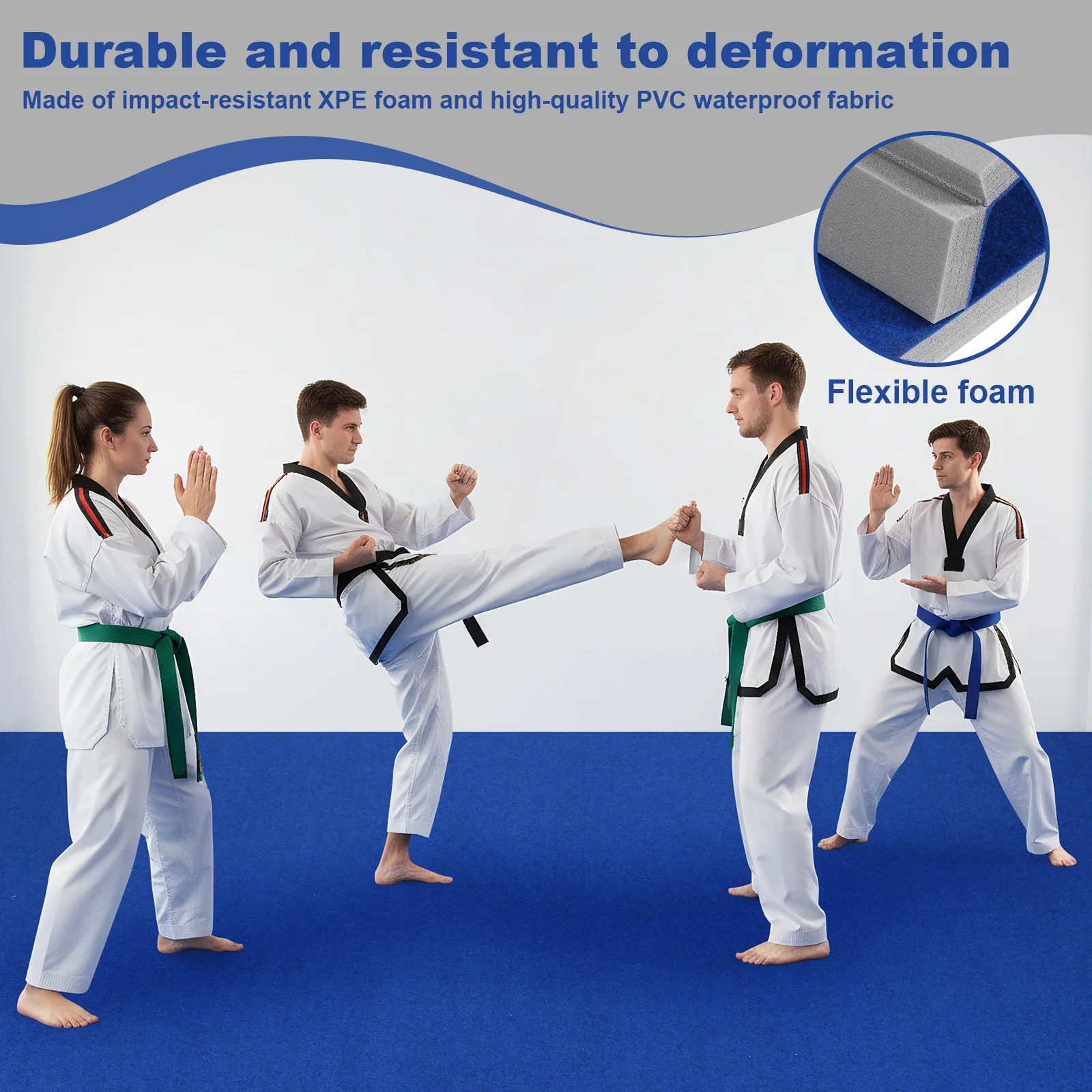 

Sturdy Foam Wrestling Mat 118.11x70.87x1.57in Extra Thick Exercise Mats with Grippy Surface for MMA Cheerleading and Fitness