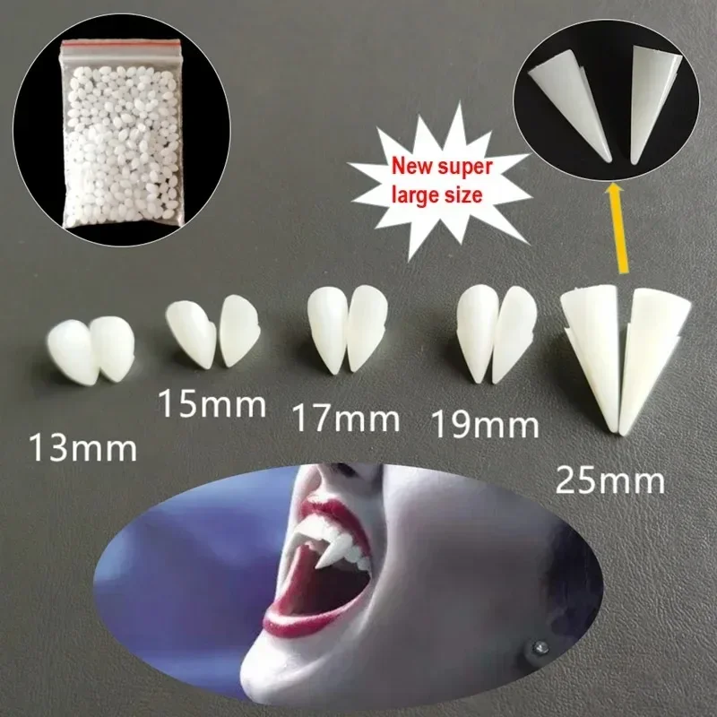 Suit Resin Vampire Teeth Fangs Halloween Props Diy Teeth Plus Glue Teeth Props Cosplay Environmentally Friendly Vampire Party