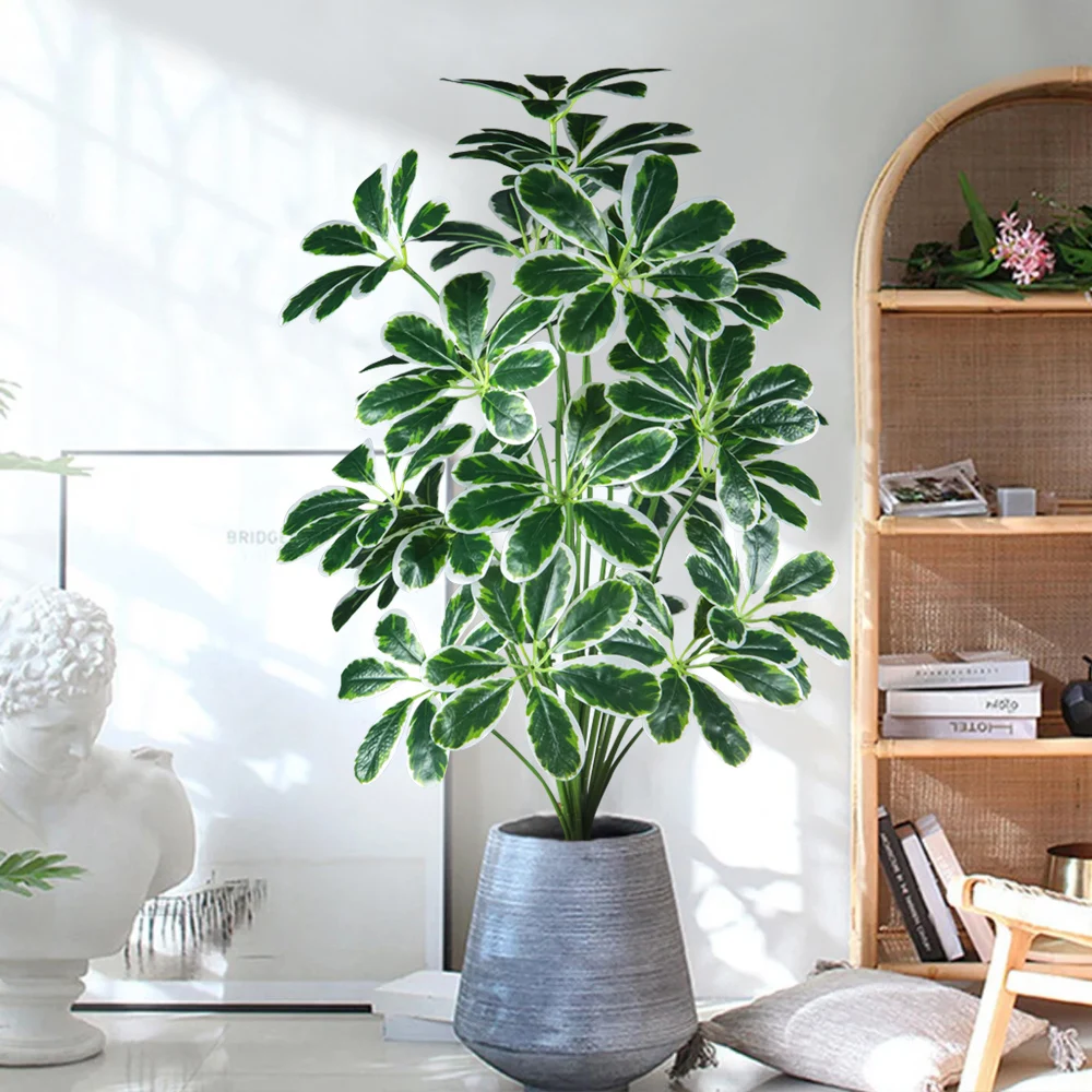 50-75 cm große künstliche Maranta-Pflanzen, künstliche Palme, Plastik-Monstera-Blätter, tropische Pflanze für Zuhause, Büro, Hochzeitsdekoration – Detail 7