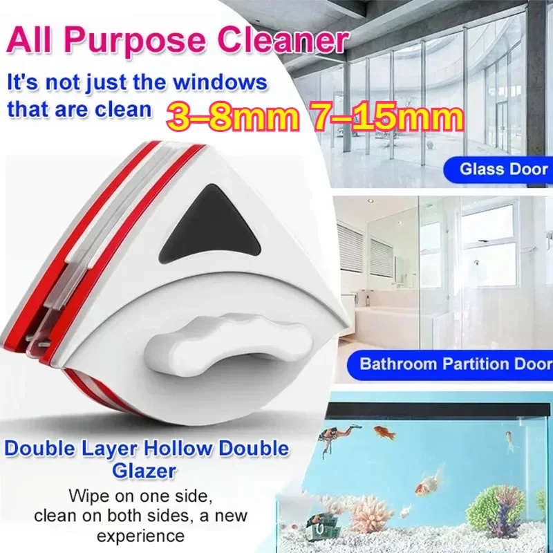 

New Magnetic Window Cleaner Brush for Home and High-Rise Window Cleaning Double Sided Glass Cleaning Tool with Strong Magnet