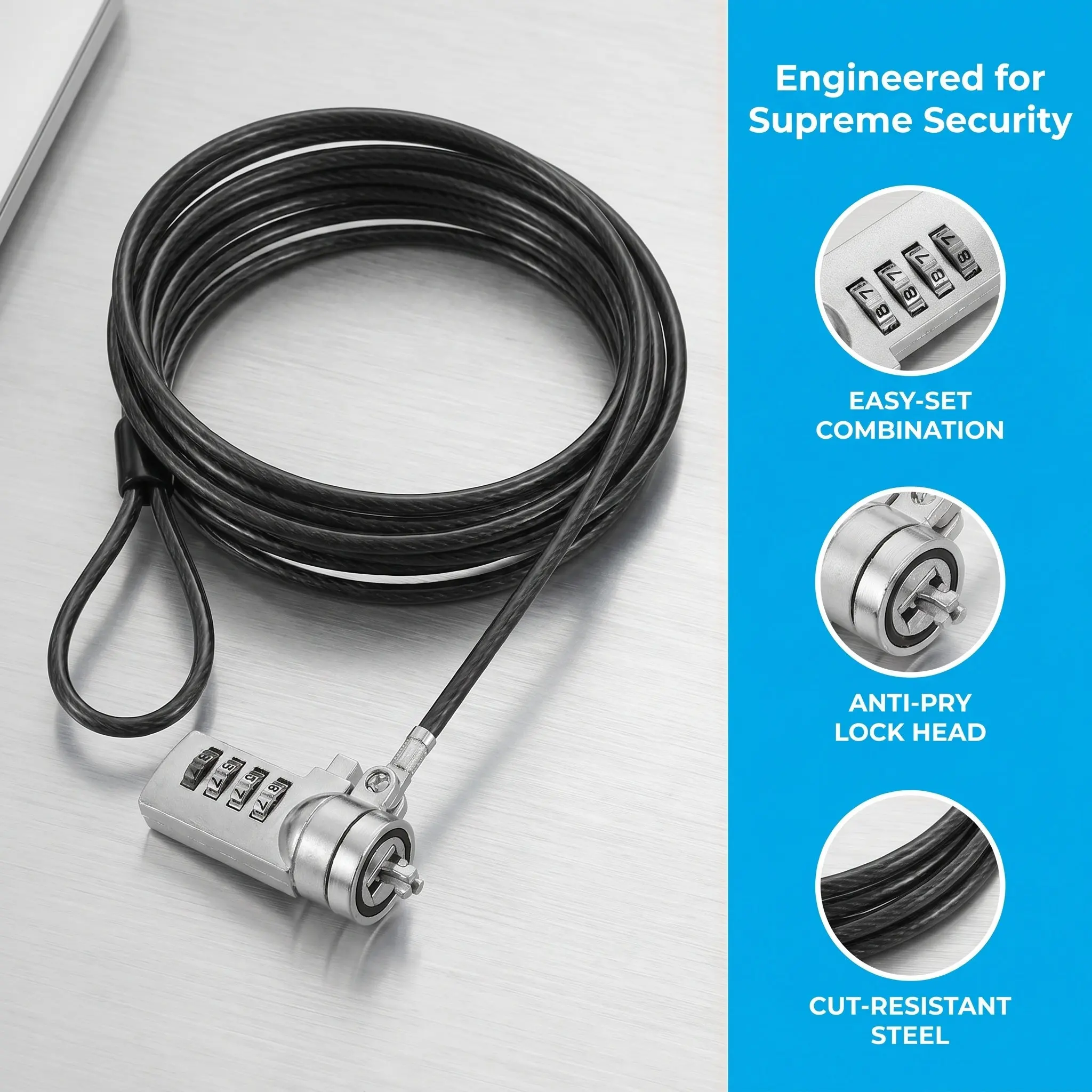 1Set Laptop Combination Lock 6 - огляд і ціна Cable Lock Laptop