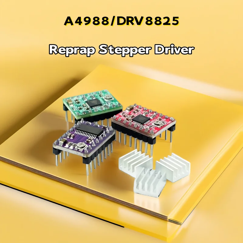 Módulo Driver de Motor de Passo A4988 DRV8825 com Dissipador de Calor para SKR 1.3 1.4 RAMPS 1.4 1.6 Peças de Reposição para Impressora 3D