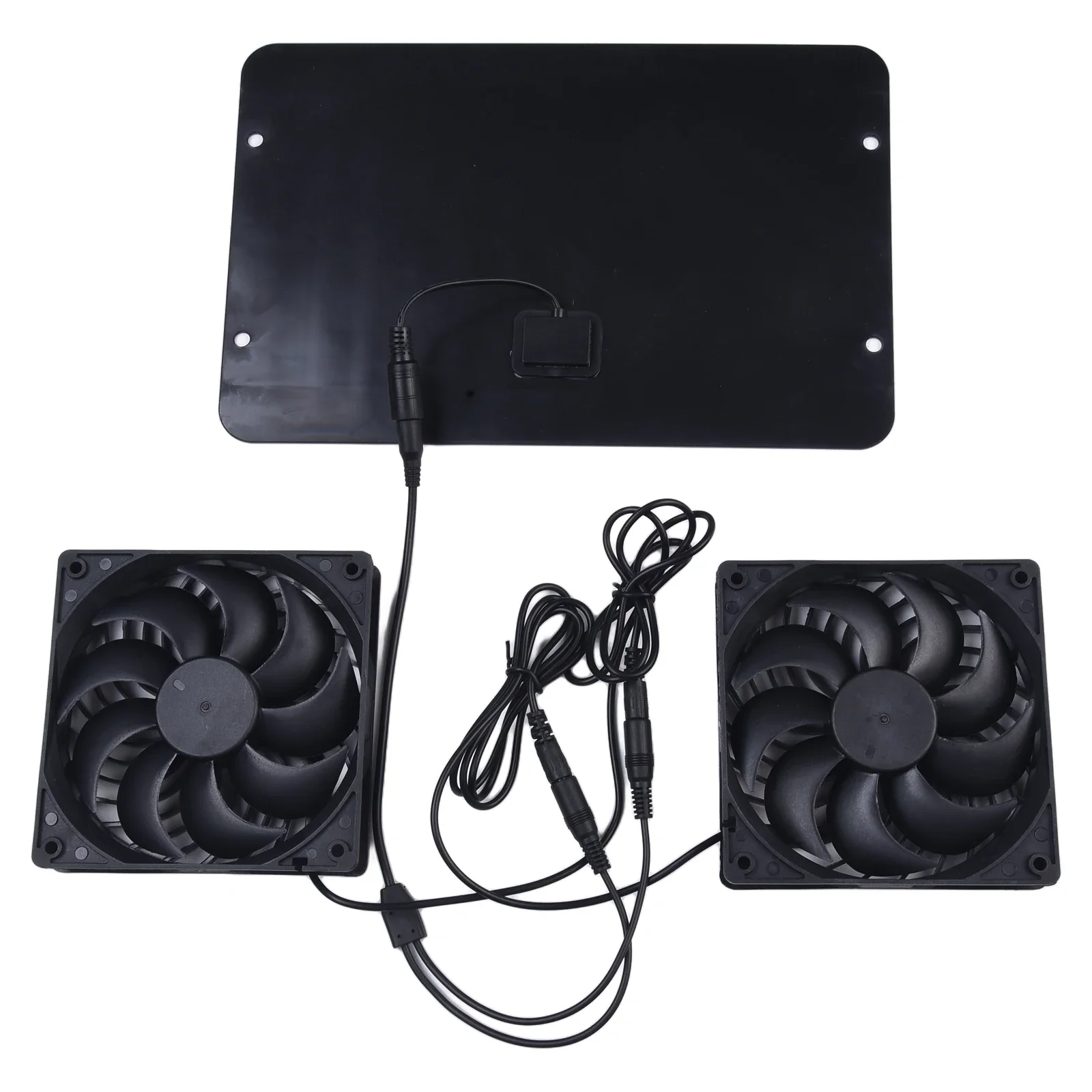 1x 12x12x2.5cm ventilador movido a energia solar 12v 10w à prova dwaterproof água exaustor duplo para o verão piquenique acampamento estufa com painel solar