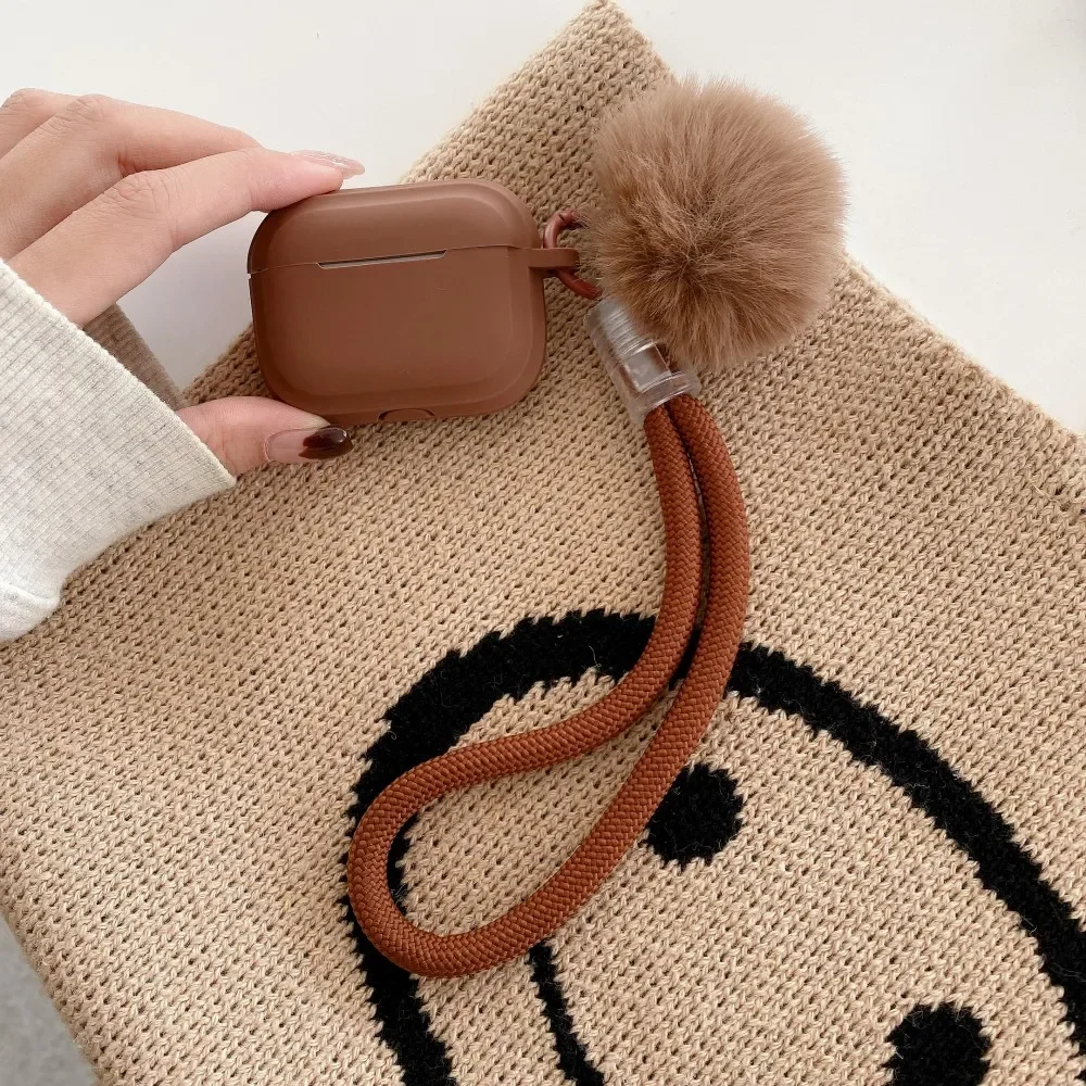 Funda de silicona suave de Color caramelo para AirPods Pro 3 Pro3 4 3 2 1 funda protectora para auriculares de niña con accesorios de cordón antipérdida