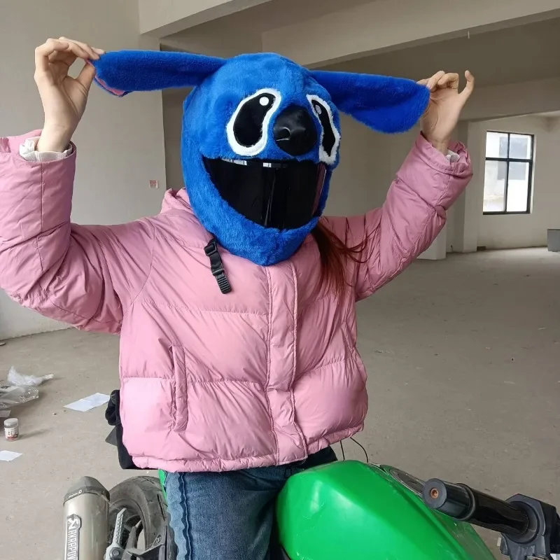 Motorcycle Helmet Cover Cartoon Fluffy Plush Protection Headgear Covers For Full-face Cross-section Helmets Accessories